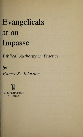 Book cover for Evangelicals at an Impasse