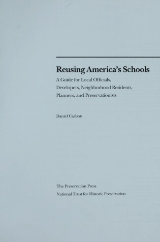 Cover of Reusing America's Schools