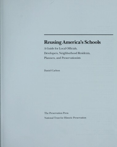 Book cover for Reusing America's Schools