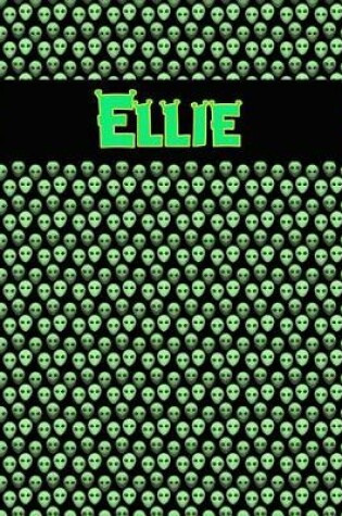 Cover of 120 Page Handwriting Practice Book with Green Alien Cover Ellie