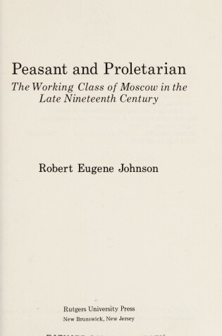 Cover of Peasant and Proletarian
