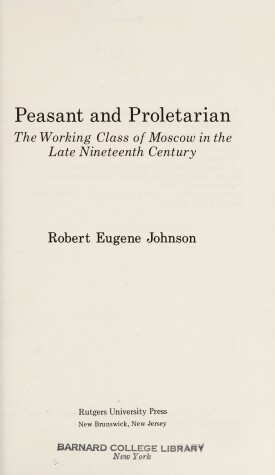 Book cover for Peasant and Proletarian