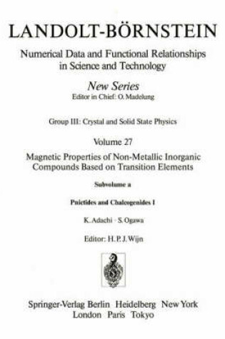 Cover of Pnictides and Chalcogenides I / Pnictide und Chalkogenide I