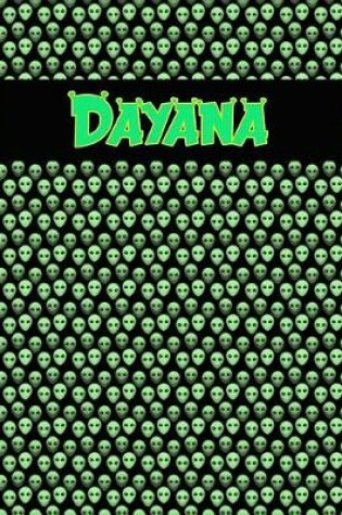 Cover of 120 Page Handwriting Practice Book with Green Alien Cover Dayana