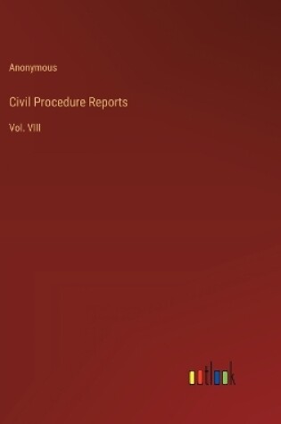 Cover of Civil Procedure Reports