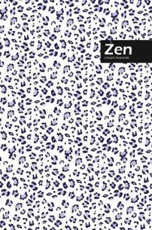 Cover of Zen Lifestyle, Animal Print, Write-in Notebook, Dotted Lines, Wide Ruled, Medium Size 6 x 9 Inch (Blue)