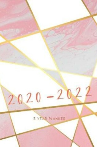 Cover of 2020-2022 3 Year Planner Marble Pink Monthly Calendar Goals Agenda Schedule Organizer