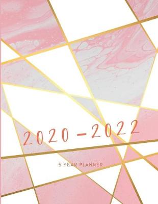 Book cover for 2020-2022 3 Year Planner Marble Pink Monthly Calendar Goals Agenda Schedule Organizer