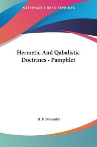 Cover of Hermetic And Qabalistic Doctrines - Pamphlet