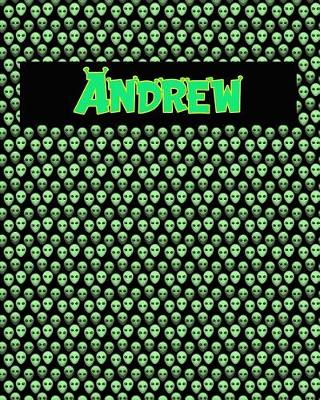 Book cover for 120 Page Handwriting Practice Book with Green Alien Cover Andrew