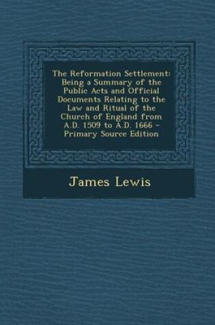 Cover of The Reformation Settlement