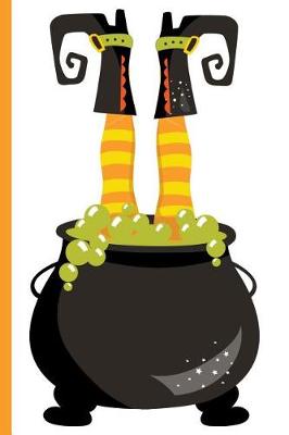 Book cover for Witch Upside Down in Cauldron with Bubbling Brew