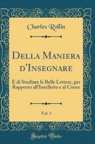 Cover of Della Maniera d'Insegnare, Vol. 3