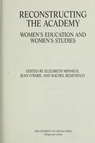 Cover of Reconstructing the Academy