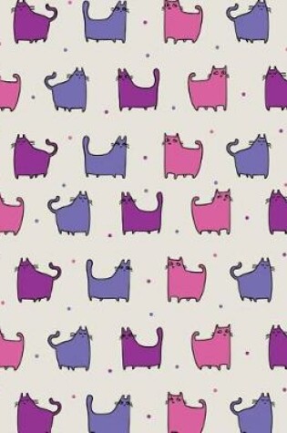 Cover of My Big Fat Journal Notebook For Cat Lovers Funny Cat Pattern Purple Rain