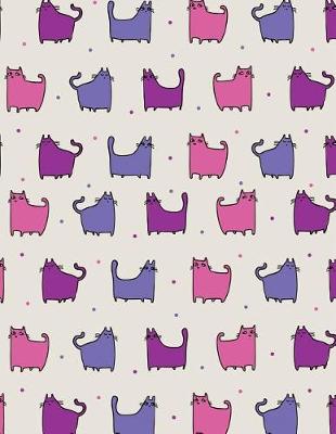 Cover of My Big Fat Journal Notebook For Cat Lovers Funny Cat Pattern Purple Rain