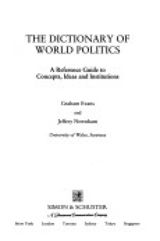 Cover of The Dictionary of World Politics