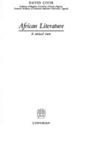 Cover of African Literature