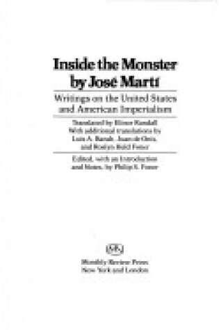 Cover of Inside the Monster