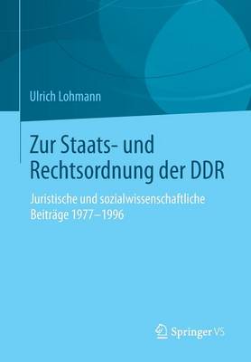 Cover of Zur Staats- Und Rechtsordnung Der Ddr