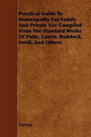 Cover of Practical Guide To Homeopathy For Family And Private Use Compiled From The Standard Works Of Pulte, Laurie. Ruddock, Verdi, And Others