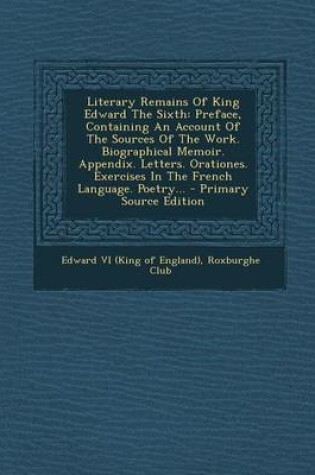 Cover of Literary Remains of King Edward the Sixth
