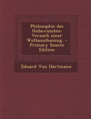 Book cover for Philosophie Des Unbewussten