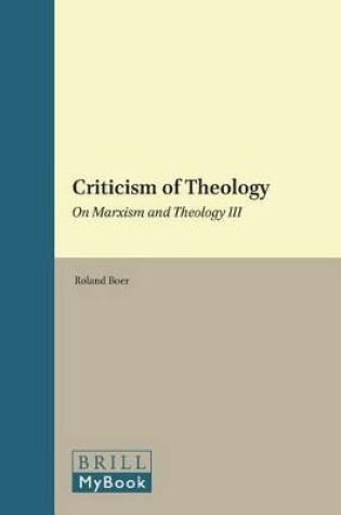 Cover of Criticism of Theology