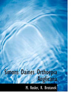 Book cover for Simons Daines Orthoepia Anglicana