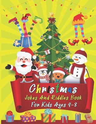 Book cover for Christmas Jokes And Riddles Book For Kids Ages 4-8