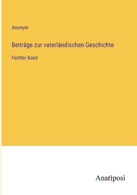 Book cover for Beiträge zur vaterländischen Geschichte