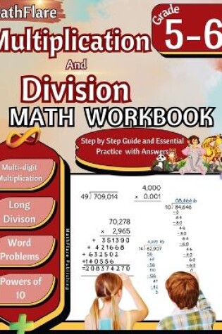 Cover of Multiplication and Division Math Workbook 5th and 6th Grade