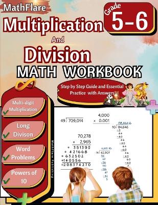 Book cover for Multiplication and Division Math Workbook 5th and 6th Grade
