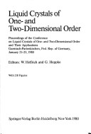 Book cover for Liquid Crystals of One- And Two-Dimensional Order