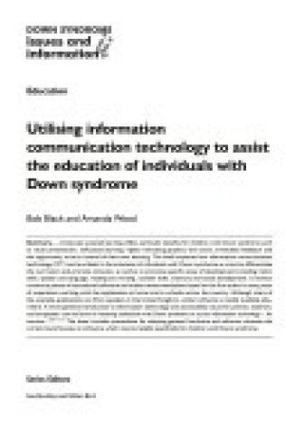 Cover of Utilising Information Communication Technology to Assist the Education of Individuals with DS