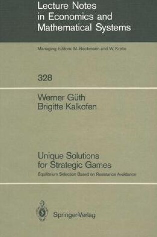 Cover of Unique Solutions for Strategic Games