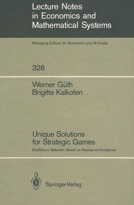 Book cover for Unique Solutions for Strategic Games