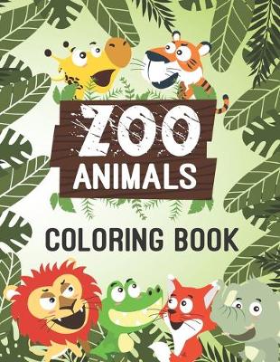 Book cover for Zoo animals coloring book