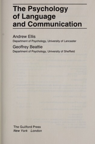 Cover of Psychology Language and Comm