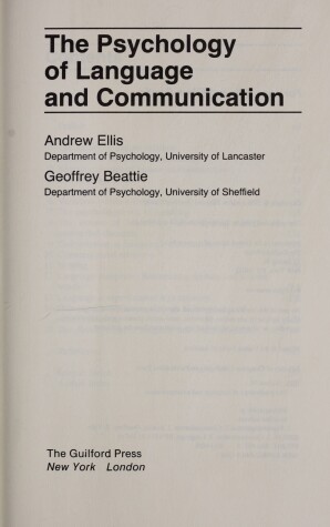 Book cover for Psychology Language and Comm