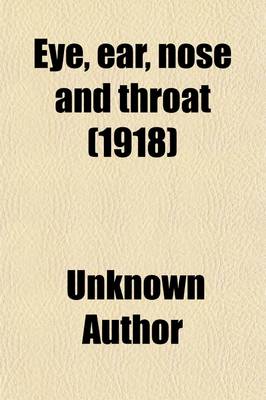 Book cover for Eye, Ear, Nose and Throat (Volume 1929)