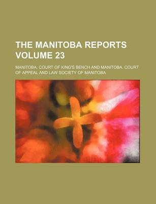 Book cover for The Manitoba Reports Volume 23