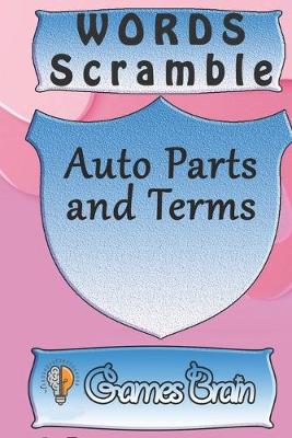 Book cover for word scramble Auto Parts and Terms games brain