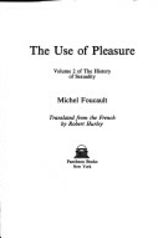 Cover of The Use of Pleasure V2