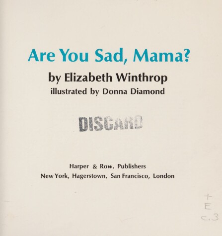 Book cover for Are You Sad, Mama?