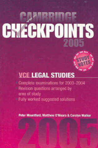 Cover of Cambridge Checkpoints VCE Legal Studies 2005