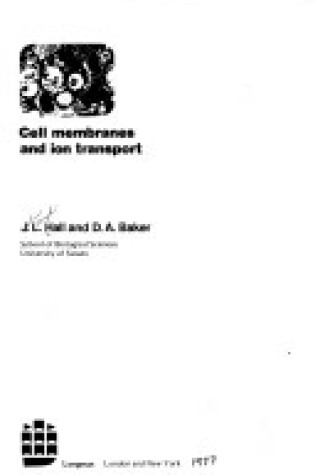 Cover of Cell Membranes and Ion Transport