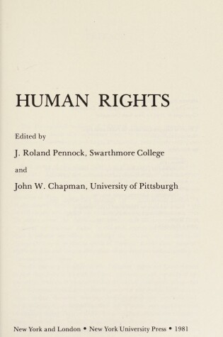 Cover of Human Rights Nomos 23 HB