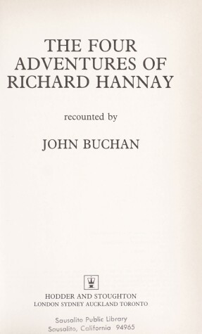 Book cover for The Four Adventures of Richard Hannay