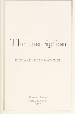 Cover of Inscription